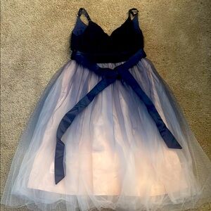Elegant Navy and White Kids Dress